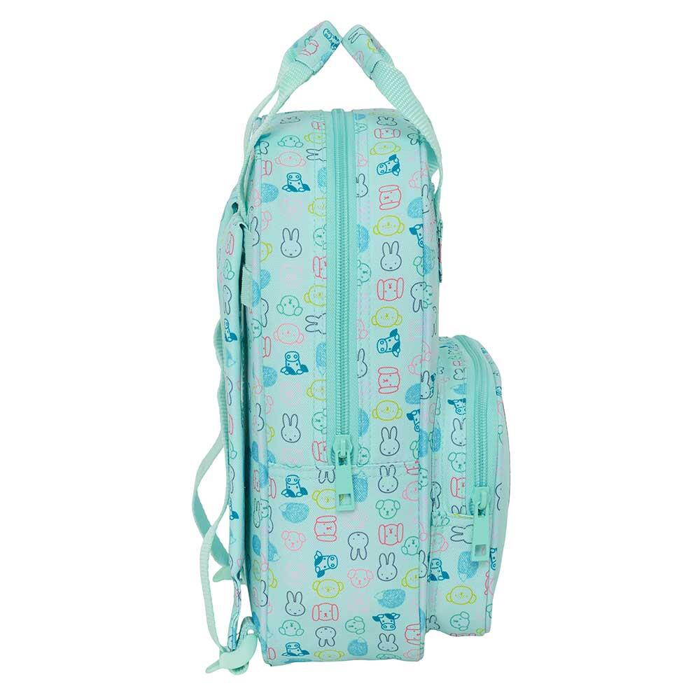 Mochila infantil Miffy feita de material reciclado com bolso frontal, verde. 3/3