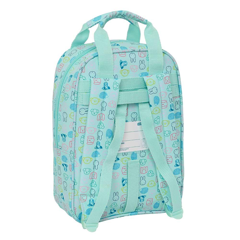 Mochila infantil Miffy feita de material reciclado com bolso frontal, verde. 2/3