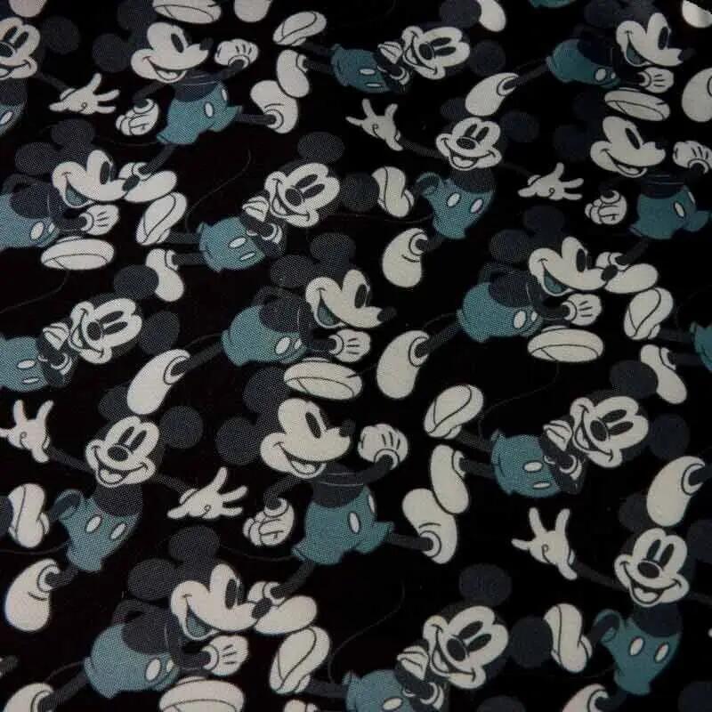 Zaino da adulto di Topolino in nylon con spallacci regolabili, nero e rosso 3/4