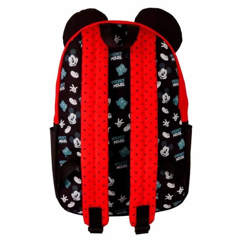 Zaino da adulto di Topolino in nylon con spallacci regolabili, nero e rosso 2/4