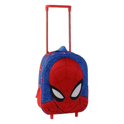 Zaino per bambini Spiderman 3D con portaborraccia e maniglie imbottite - Blu