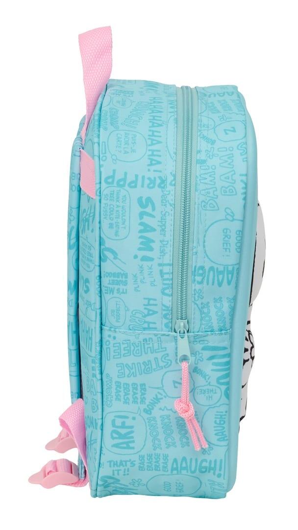 Mochila infantil Snoopy 3D com zíper e alça de mão - Azul 3/3