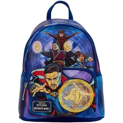 Mochila Escolar Infantil Avengers de Poliéster con Bolsillo Frontal Roja y Azul