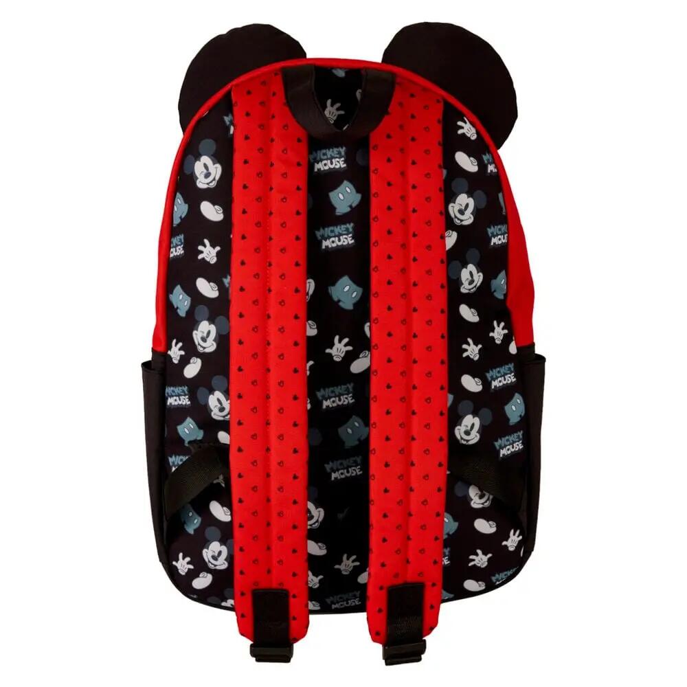 Zaino da adulto di Topolino in nylon con spallacci regolabili, nero e rosso 4/4