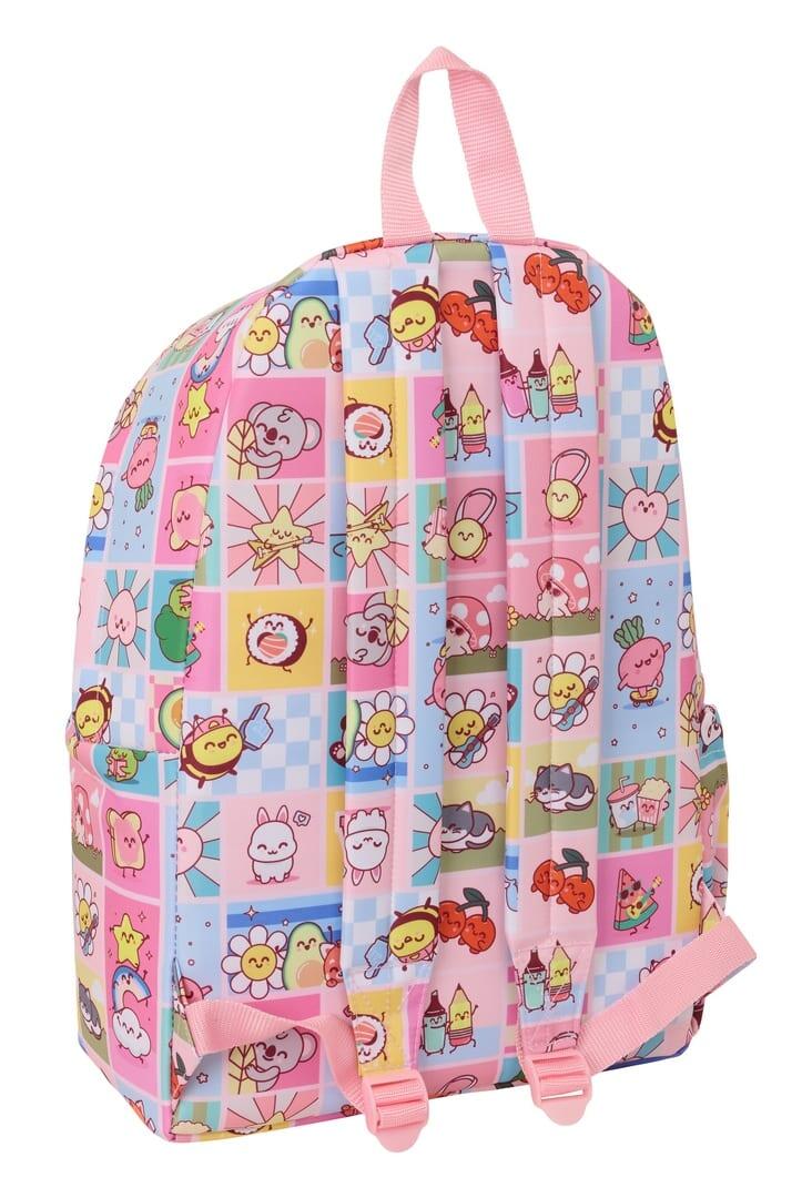 Mochila infantil Mr. Wonderful para laptop de 14,1" com bolso frontal, rosa. 2/4