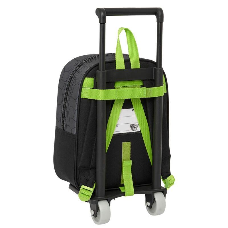 Mochila escolar infantil Tartarugas Ninja com carrinho e rodas - Preta 2/2