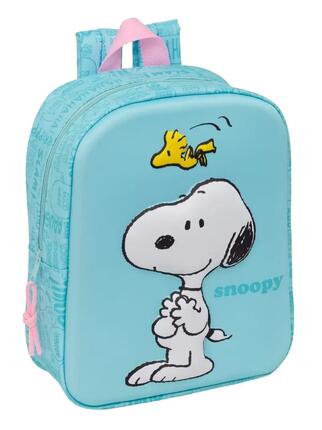 Sac à dos Snoopy pour enfant en similicuir avec poche avant - Rouge