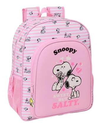 Sac à dos Snoopy pour enfant en similicuir avec poche avant - Rouge