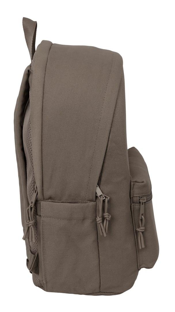 Mochila Vision para laptop adulto com porta USB e bolso frontal, cinza. 4/6