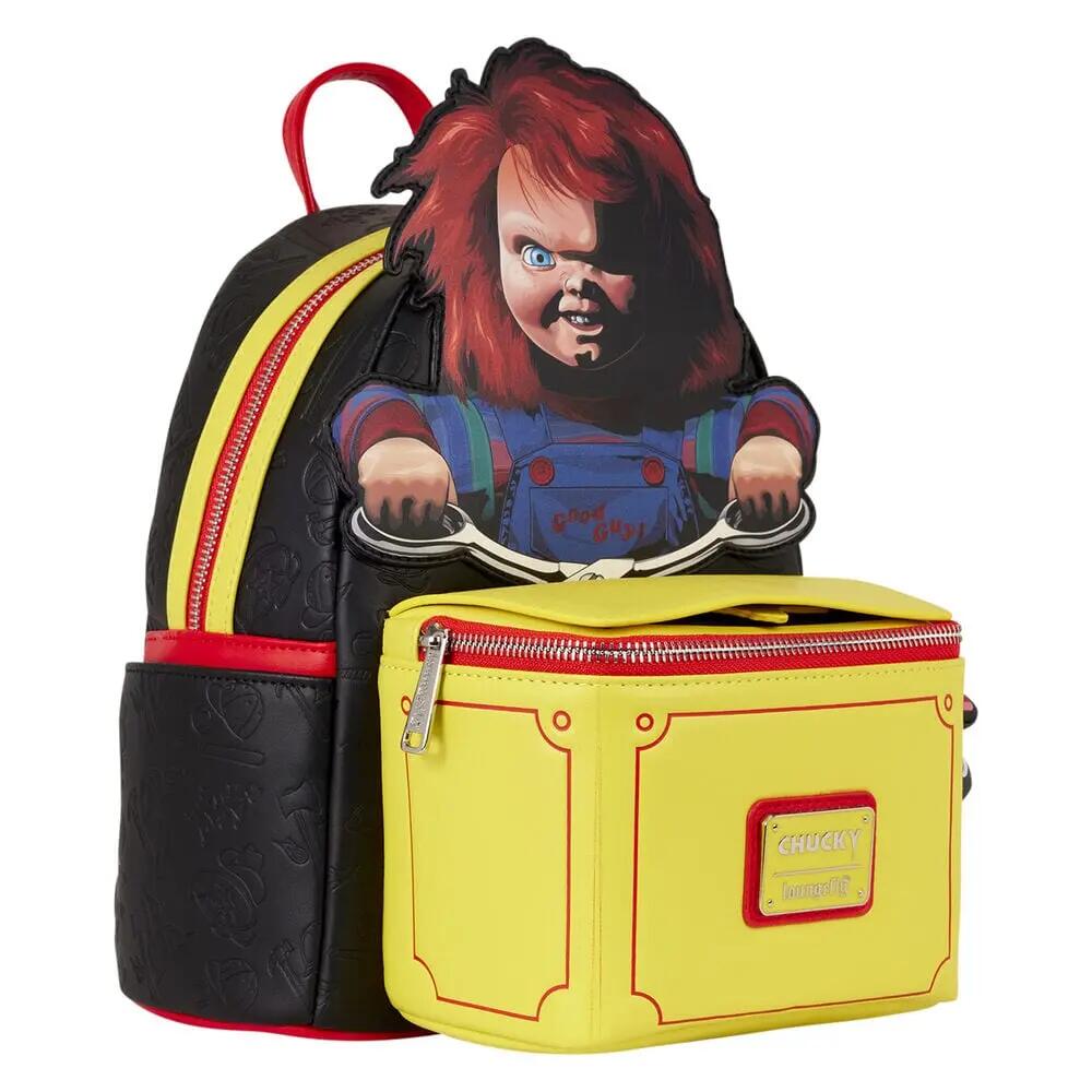 Zaino da adulto Chucky con tasca frontale e cerniera nera e gialla 3/3