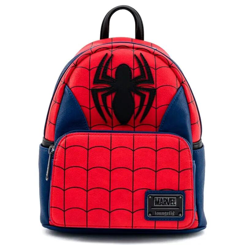 Zaino per bambini di Spiderman con tasca frontale, 26 cm, rosso e blu 5/5