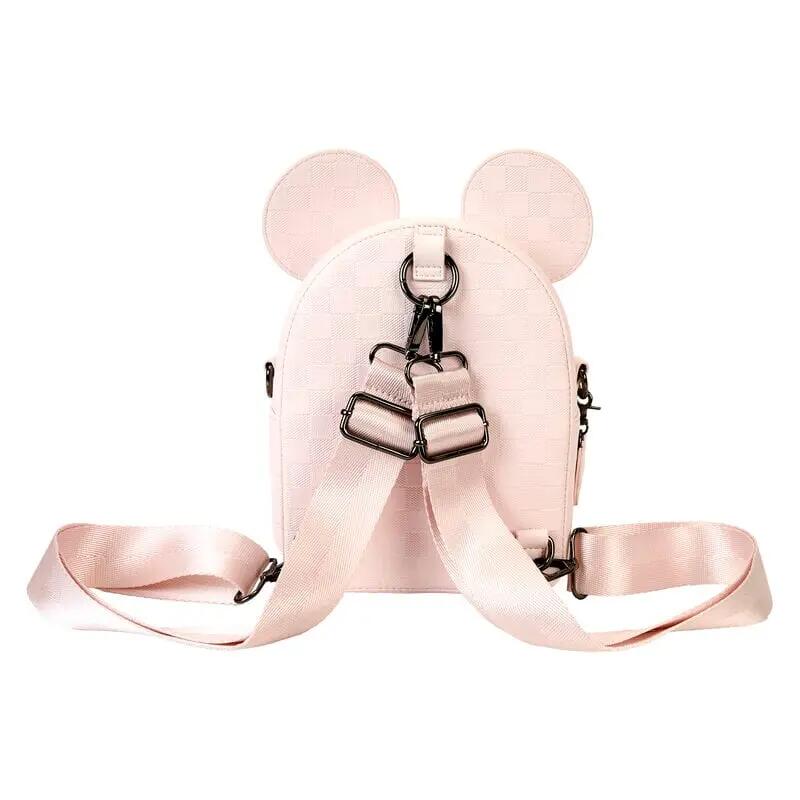 Zaino da adulto di Minnie Mouse con tasca frontale, in ecopelle, rosa 3/4
