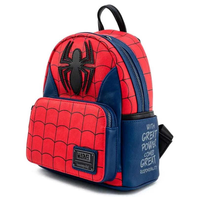 Zaino per bambini di Spiderman con tasca frontale, 26 cm, rosso e blu 4/5