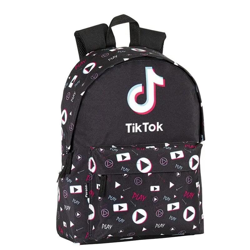 Zaino scolastico per bambini Tik Tok con tasca frontale e cerniera per l'uso 2/4