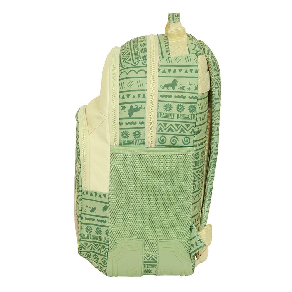 Mochila escolar infantil Mufasa adaptável a carrinho com porta-garrafas, verde. 3/3