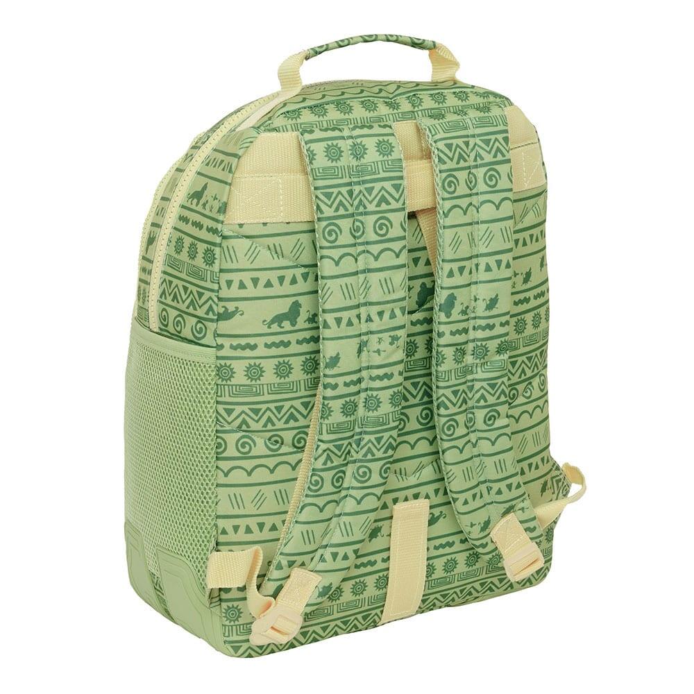 Mochila escolar infantil Mufasa adaptável a carrinho com porta-garrafas, verde. 2/3