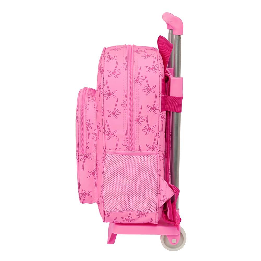 Mochila escolar infantil Stitch com rodinhas, bolso frontal e design com 3/3