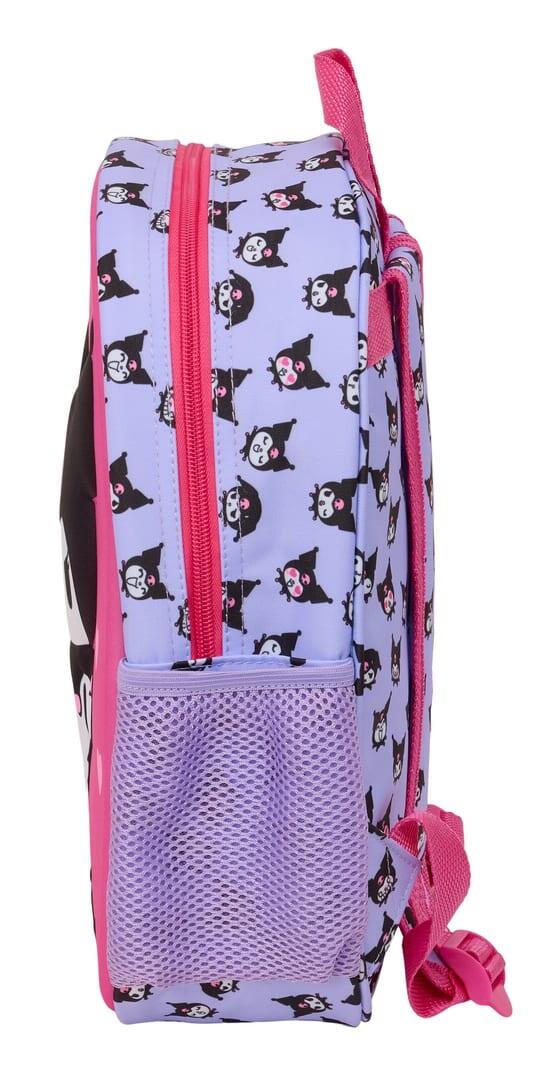 Mochila infantil Kuromi 3D com porta-garrafa e alças acolchoadas, rosa e lilás 3/3