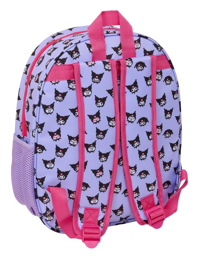 Mochila infantil Kuromi 3D com porta-garrafa e alças acolchoadas, rosa e lilás 2/3
