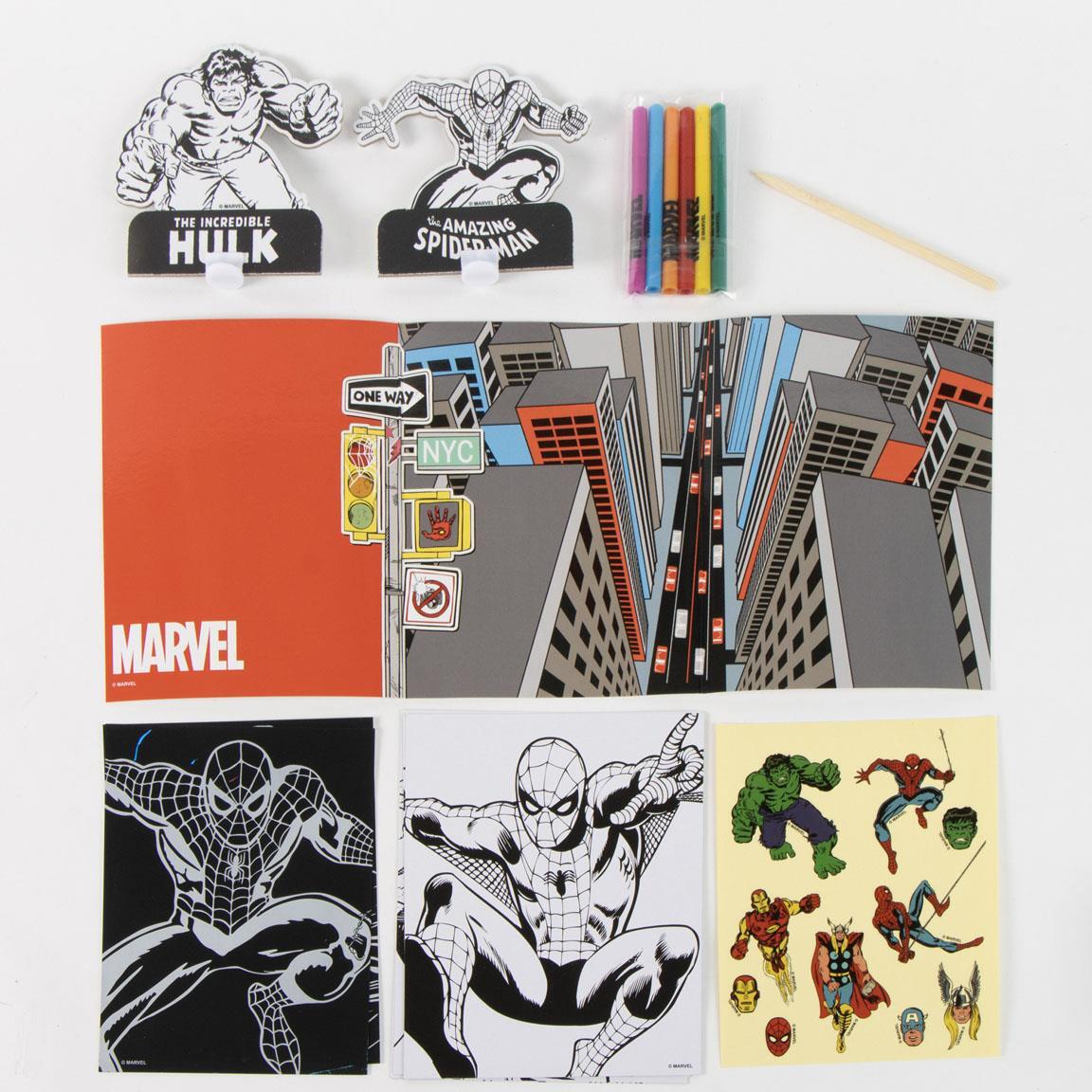Sac à dos en papier Spiderman pour enfants, kit de coloriage avec feutres 2/6