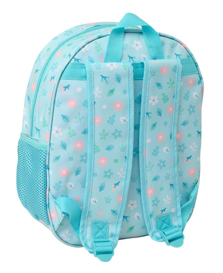 Mochila infantil Dumbo 3D com porta-garrafa e alças acolchoadas, azul turquesa 2/3