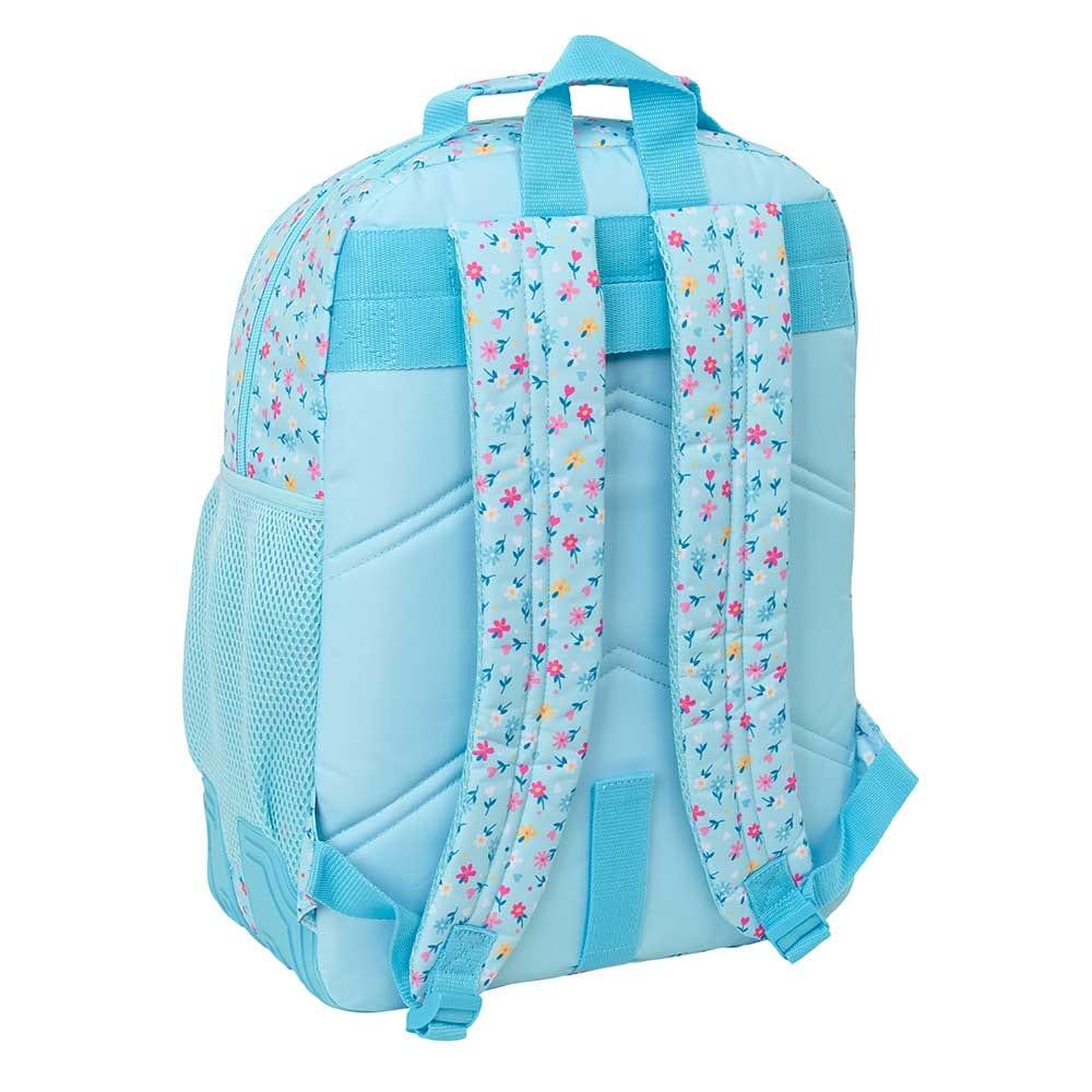 Zaino scolastico per bambini Petalos con tasca frontale e portaborraccia - Blu 2/3