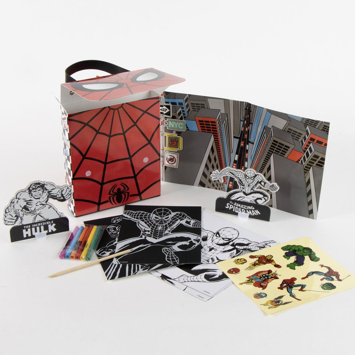 Sac à dos en papier Spiderman pour enfants, kit de coloriage avec feutres 4/6