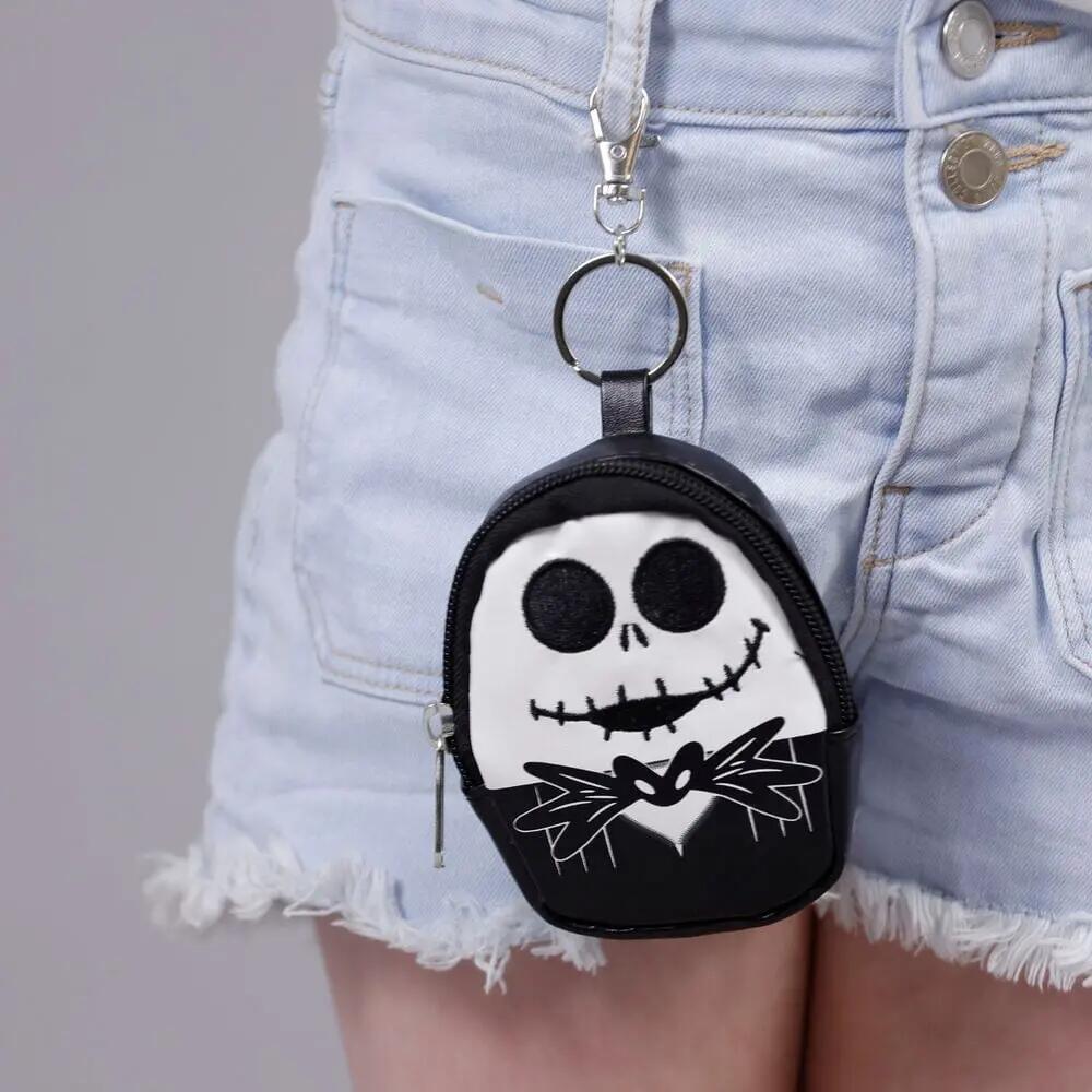 Portachiavi a forma di mini zainetto di Jack Skellington per adulti con cerniera 3/4