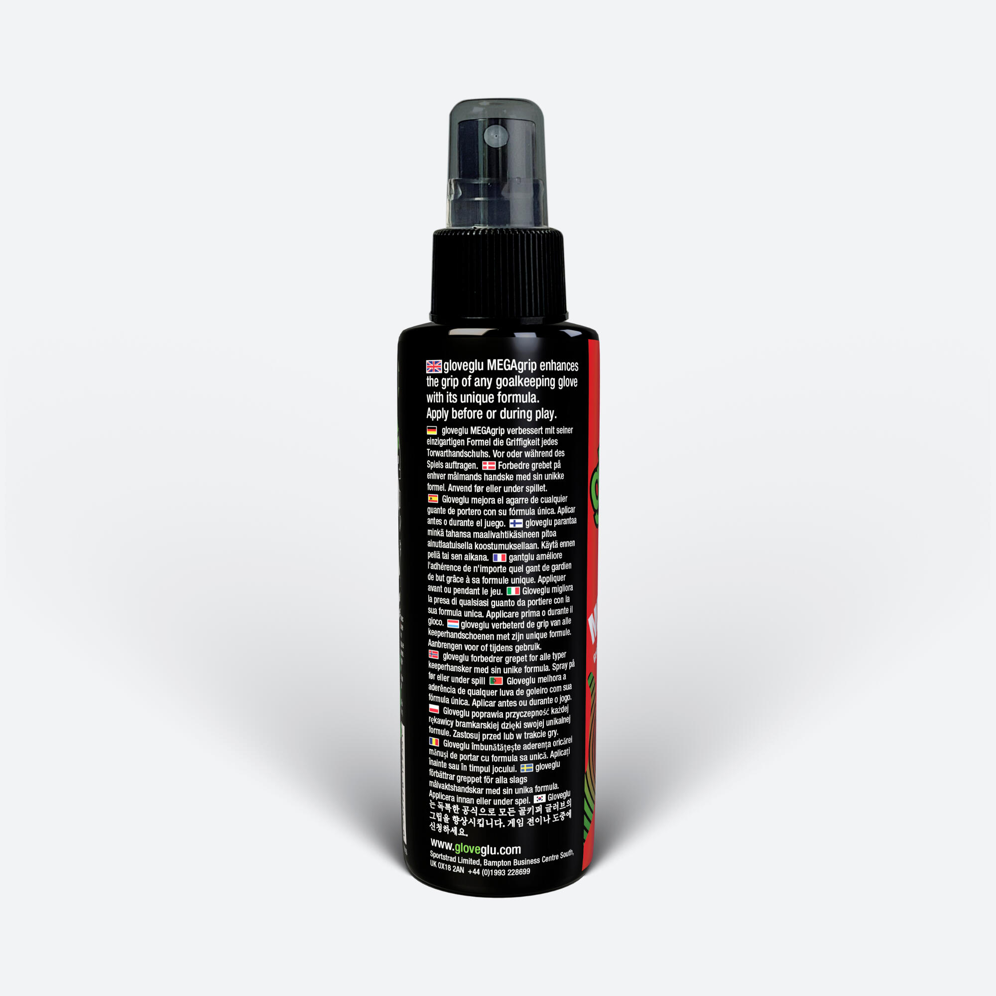 Spray per la Presa Calcio GloveGlu MegaGrip Pouch Liquido per Guanti 120ml 3/4