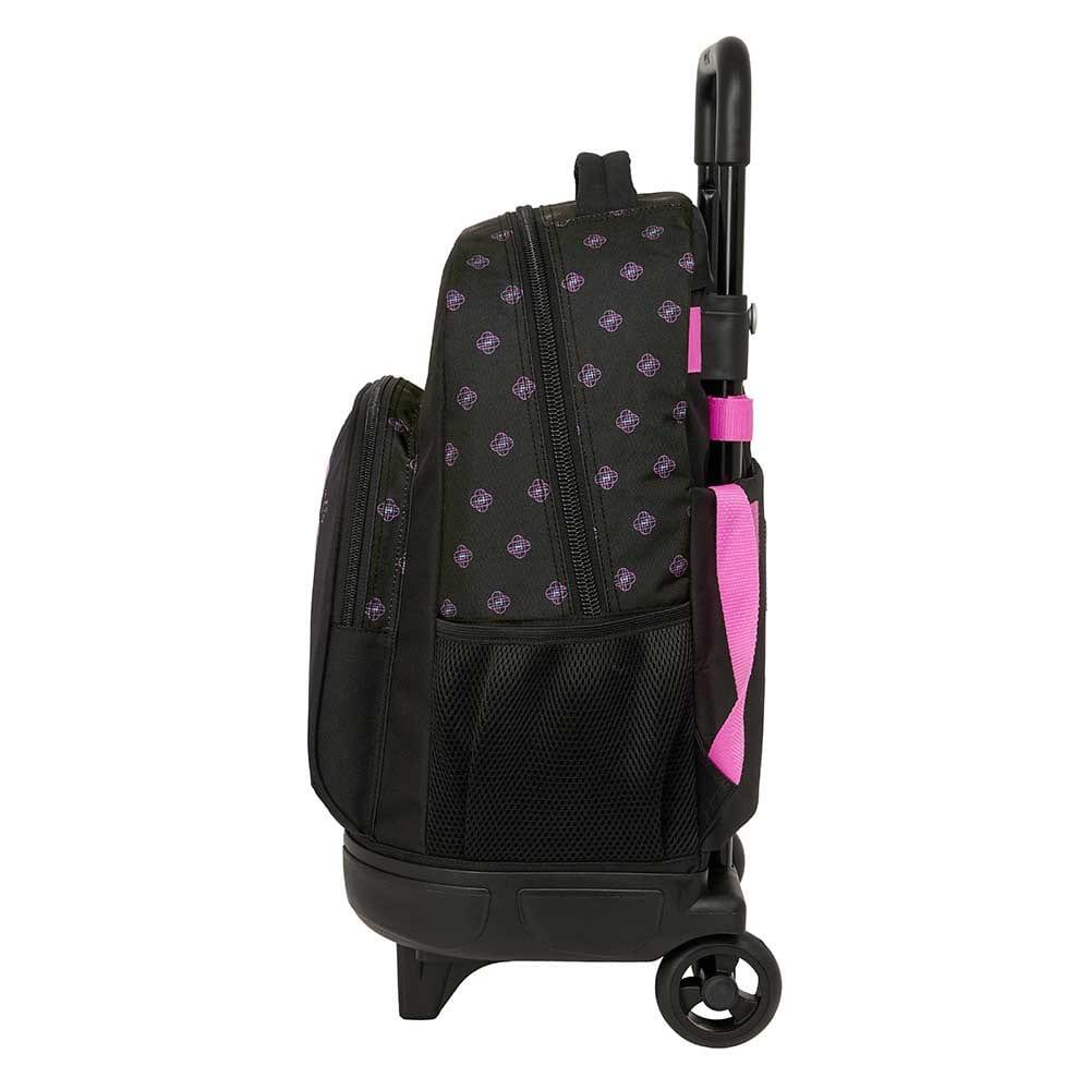 Mochila escolar infantil K-Pop Demon Hunters com rodas e bolso - Preta 3/3