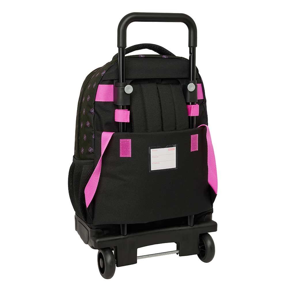 Mochila escolar infantil K-Pop Demon Hunters com rodas e bolso - Preta 2/3