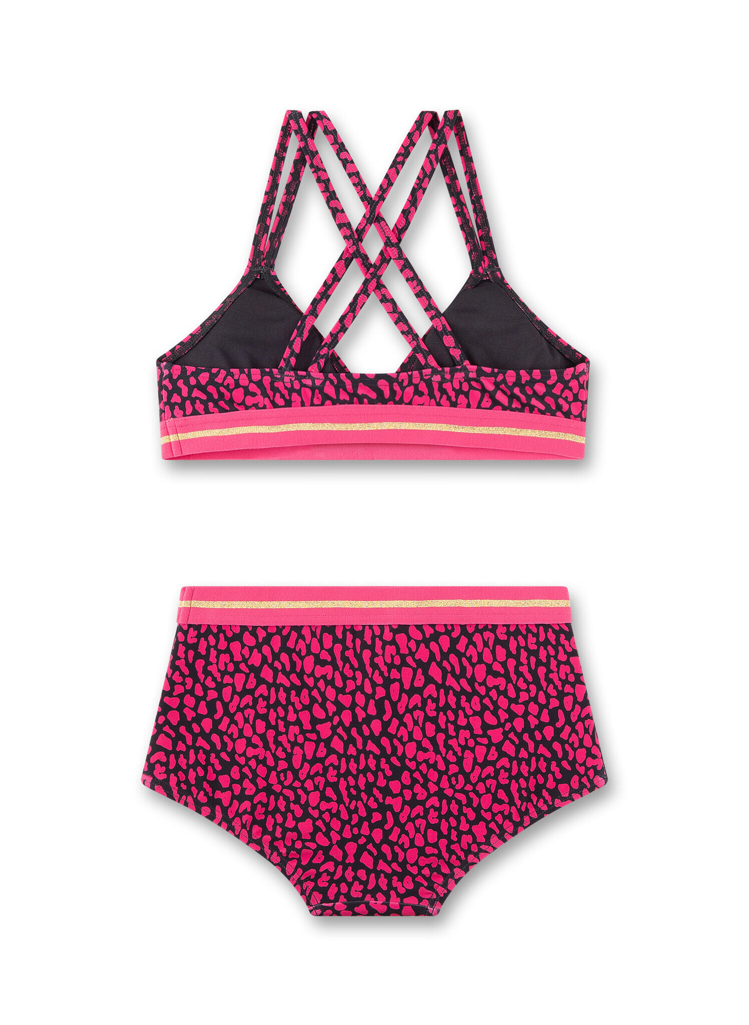 Bikini per bambina con stampa leopardata 2/4