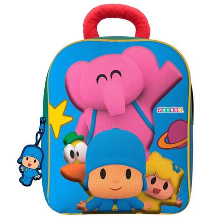 Sac à dos enfant Pocoyo 30 cm avec poignée supérieure rembourrée, multicolore