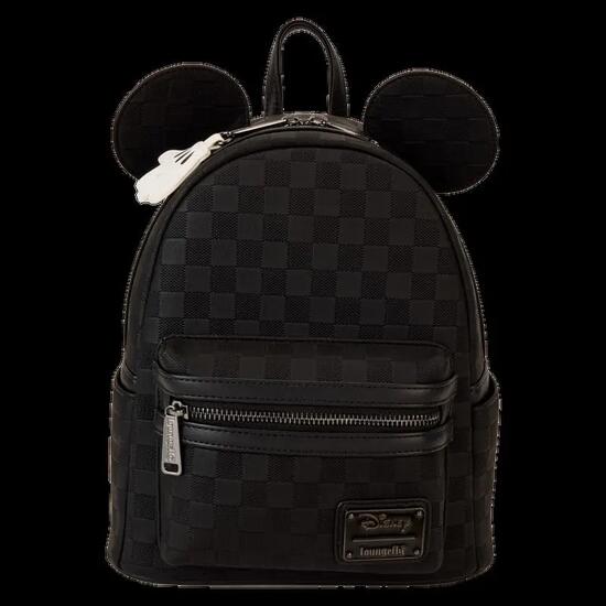 Sac à dos Mickey Mouse pour adulte avec poche avant, en cuir végan noir