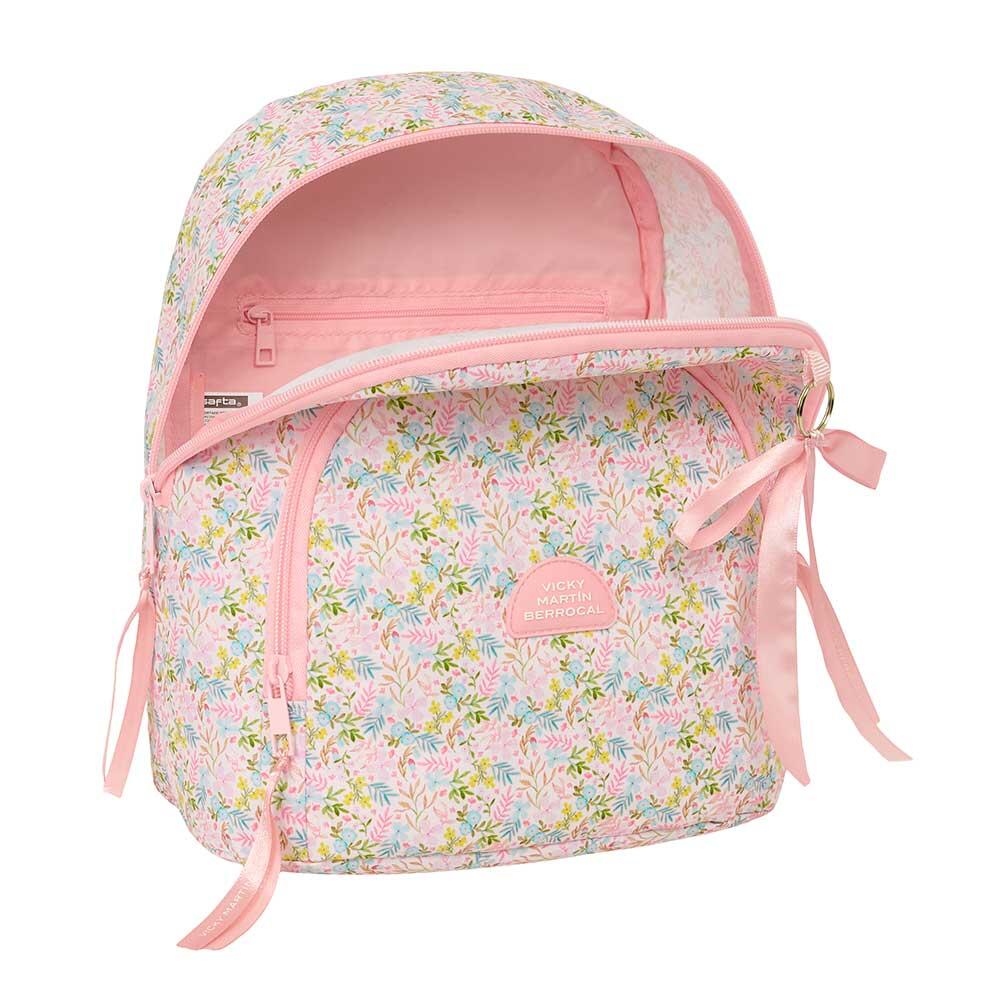 Mochila infantil VMB Mini com bolso frontal e alças ajustáveis, estampa floral 4/4