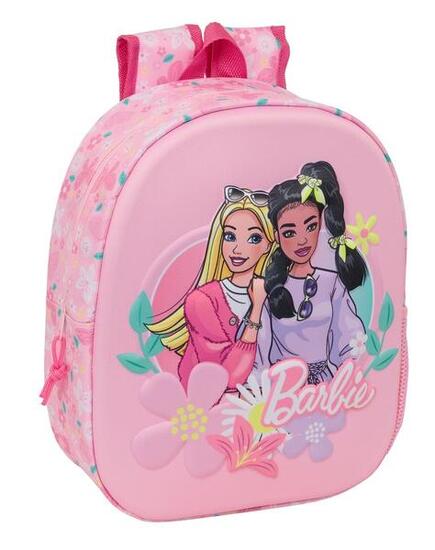 Sac à dos Barbie 3D pour enfants avec porte-bouteille et bretelles rembourrées