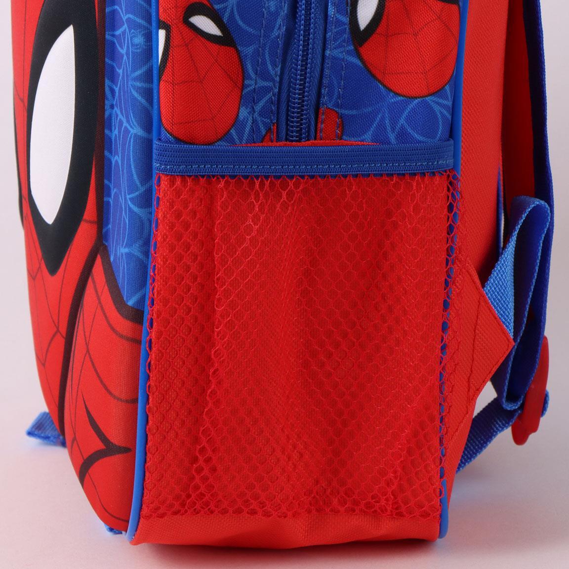 Zaino scolastico 3D di Spiderman in poliestere per bambini con tasca - Blu 3/6