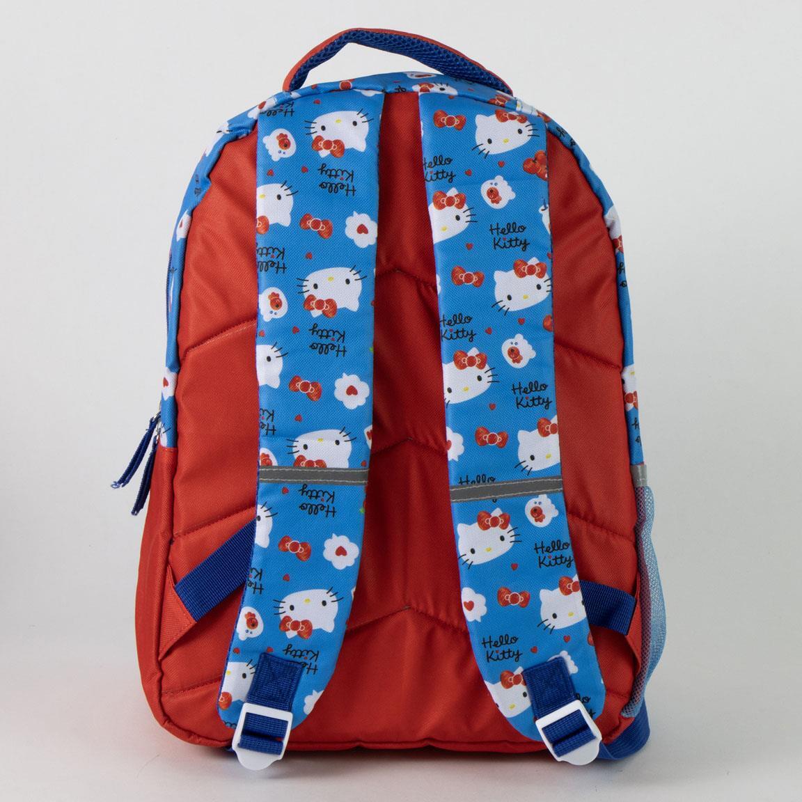 Zaino scolastico per bambini Hello Kitty in poliestere con tasca frontale - Blu 2/7