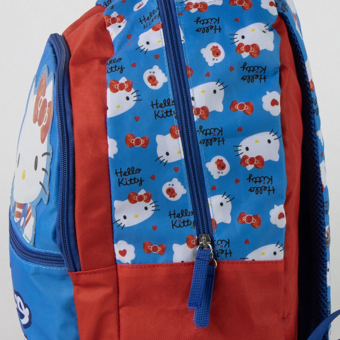 Zaino scolastico per bambini Hello Kitty in poliestere con tasca frontale - Blu 5/7