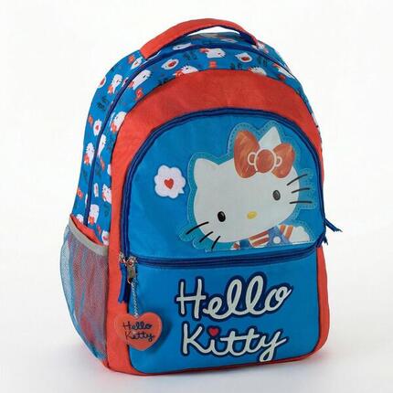 Sac à dos Hello Kitty pour enfant en similicuir rouge avec bretelles réglables