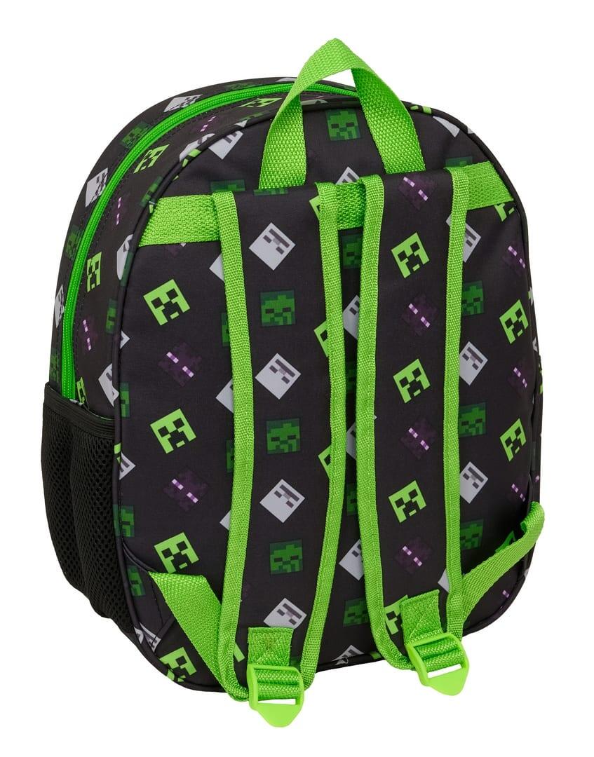 Sac à dos Minecraft 3D pour enfants avec porte-bouteille et bretelles 2/3