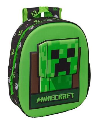 Sac à dos scolaire Minecraft pour enfants avec roulettes et porte-bouteille