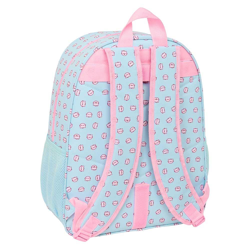 Sac à dos scolaire pour enfants Pembe Le Chat Rose avec poche avant, bleu 2/3
