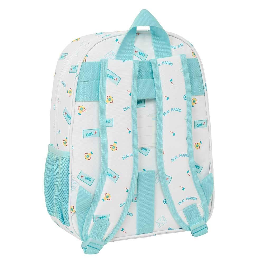 Mochila infantil do Real Madrid, adaptável a carrinhos de bagagem, com bolso 2/3
