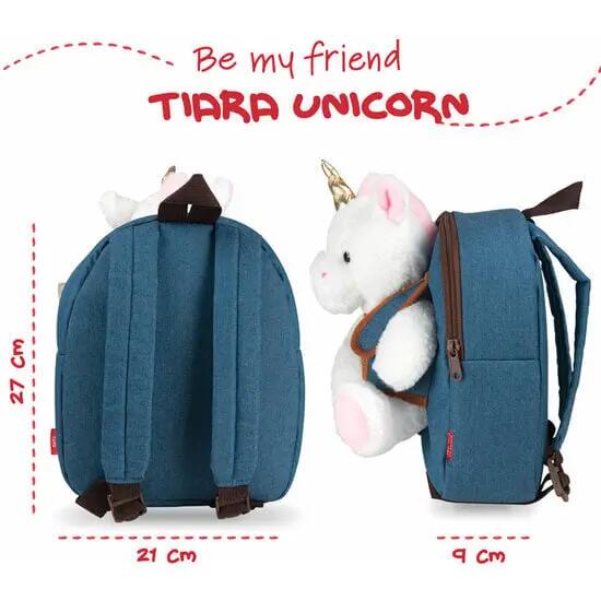 Zainetto per bambini con tiara unicorno in peluche, 26 cm, con spallacci 2/4