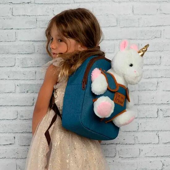 Zainetto per bambini con tiara unicorno in peluche, 26 cm, con spallacci 4/4