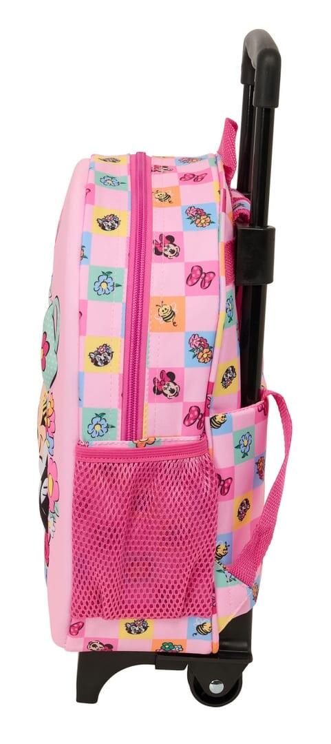 Mochila escolar infantil Minnie Mouse 3D com rodinhas e porta-garrafa - Rosa 3/3
