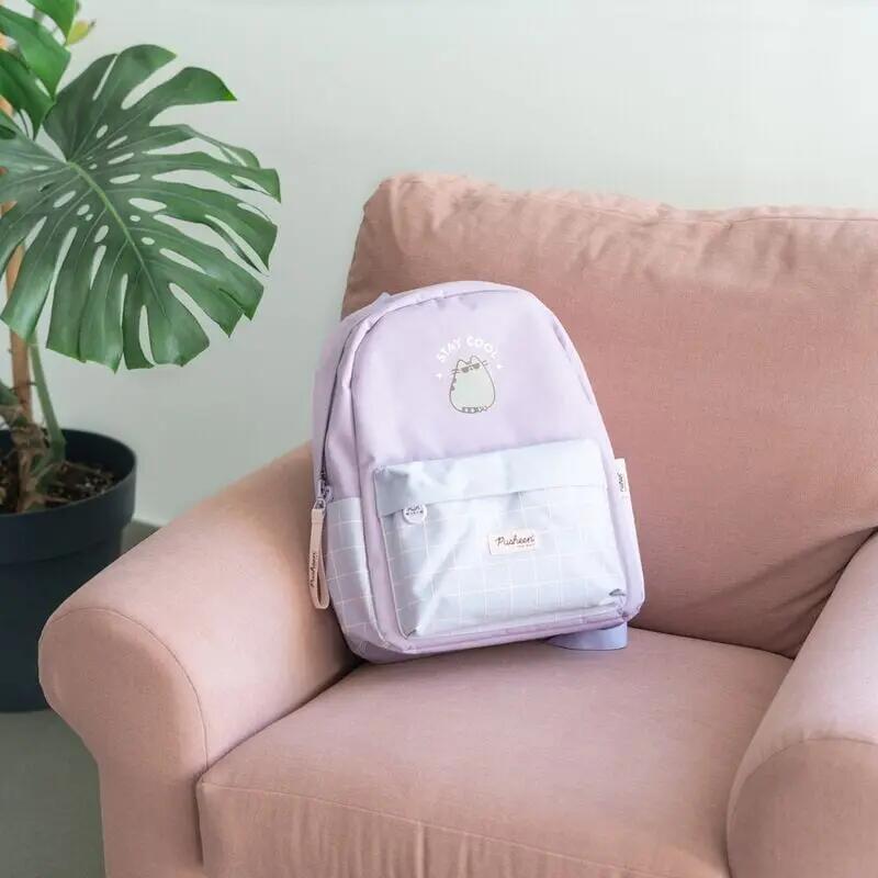 Zainetto per bambini Pusheen in poliestere con tasca frontale, colore lilla 3/4