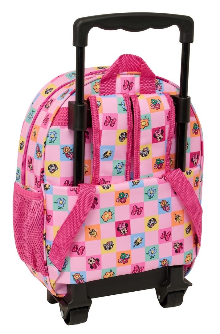 Mochila escolar infantil Minnie Mouse 3D com rodinhas e porta-garrafa - Rosa 2/3