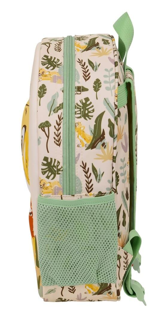 Mochila infantil 3D do Rei Leão com porta-garrafa e alças acolchoadas, verde. 3/3
